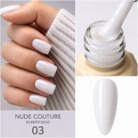 Rubber Base Everin Nude Couture 03 Milky White - Baza Rubber Alb Elegant - 1