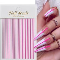 Sticker Decor Unghii Linii Roz – Design elegant &amp; modern | EVERIN - 1