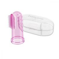 Degetar din silicon Baby Ono roz pentru masarea gingiilor - 1
