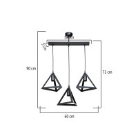 Lustra Lich Pako World Negru 60x24x75 cm - 3