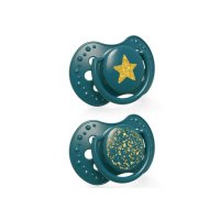 LOVI Suzeta Silicon Dynamic Stardust Green 22/893, 3-6 luni, 2 bucati - 1
