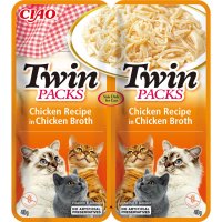 INABA Ciao Twin Packs, Pui, plic hrană umedă fără cereale pisici, (topping), 80g - 3