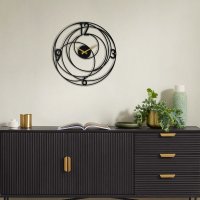Ceas de perete decorativ din metal Big Negru 49x49 cm - 1