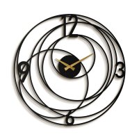Ceas de perete decorativ din metal Big Negru 49x49 cm - 2