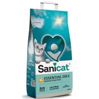 Asternut pentru pisici, Sanicat Essential Oils White, neparfumat, 10 kg - 1