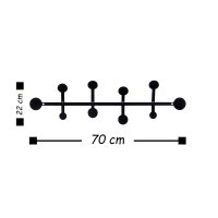 Cuier metalic Rod Negru 70x22 cm - 3