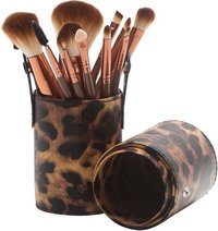 Set 12 Pensule Machiaj cu Etui Leopard - 1