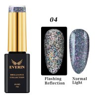 Everin Reflective Disco 04 - Oja semipermanenta Gunmetal Blue cu efect Flash - 1