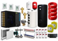 Sistem de incalzire prin pardoseala 80 mp cu pompa de caldura Fornello BLUSTARK R290, 6 kW, Automatizare, Boiler 200 litri, Puffer 80 litri - 1