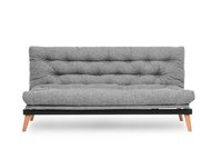 Canapea extensibila SAKI, 3 locuri, gri deschis, 185x82x92 cm - 1