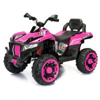 ATV electric Kinderauto SuperOffroad V2 pentru 2 copii, 4x4, 180W, 12V, Roz - 1