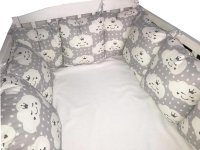Set de aparatori pufoase h35 pat 140x70 cm DeLuxe Norisori pe gri - 1