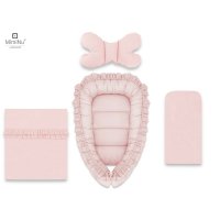 Set 4 in 1 Cosulet bebelus MimiNu Baby Cocoon 90x50 cm Colectia Royal Powder Pink - 1