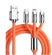 Cablu de date 3 in 1 S219 Portocaliu - Încărcare rapidă 120W - 1