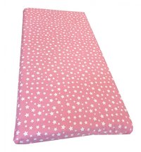 Cearsaf cu elastic pe colt 140x70 cm Stelute albe pe roz - 1