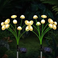 Set 2 Lumini Solare Meduza ZHUDDONG cu 12 LED-uri Alb Cald, 30 cm - 1