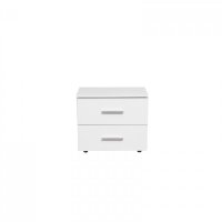 Noptiera ALMA cu 2 Sertare, Alb, Dimensiuni 50x30x42 cm - 1