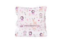 Set lenjerie de patut pentru fetite, 7 piese, bumbac 100%, 120x60 cm, cu aparatori - 1