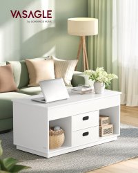 Masa de cafea extensibila Vasagle Alb 100x50x48.5 cm - 2