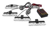 Set 4 stroboscoape pentru grila cu 4 leduri lumina galbena telecomana - 1