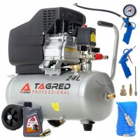 Compresor de aer cu ulei Tagred TA300N, rezervor 24 L, 3.4 CP, set pneumatic cu 6 elemente - 1