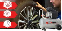 Compresor de aer cu ulei Tagred TA300N, rezervor 24 L, 3.4 CP, set pneumatic cu 6 elemente - 12
