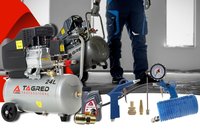 Compresor de aer cu ulei Tagred TA300N, rezervor 24 L, 3.4 CP, set pneumatic cu 6 elemente - 16