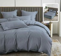 Lenjerie de pat Baroque 6 piese antracit, design natural uni - 1