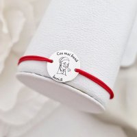 Bratara personalizata cu mesaj pentru bunica - Argint 925, snur ajustabil - 1