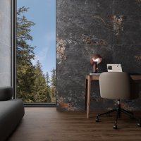 Gresie portelanata Stone Rust Nero 60 x 120 cm - finisaj mat, aspect piatra naturala - 2