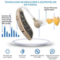 Aparat Auditiv reincarcabil, cu acumulator Vixev, 130 Db, Hipoacuzie Medie-Severa, 4 adaptoare ureche - 6