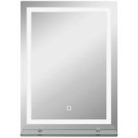 Oglinda de Baie Kleankin cu Iluminare LED Reglabila si Raft din Sticla, 50x12x70 cm, Argintie | Aosom Romania - 1