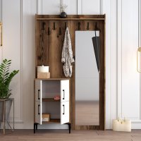 Cuier pentru Hol Berlin BC - Walnut, Alb - 3
