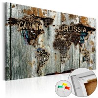 Tablou din plută - Wooden Border [Cork Map] 90x60 cm - 1