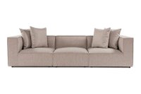 Canapea fixa SORA, 3 locuri, bej nisip, 270x95x65 cm - 1