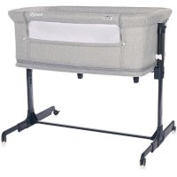 Patut co-sleeper Lorelli Milano 2 in 1, saltea 50 x 87 cm, 0-36 luni, gri - 1