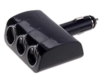 Priza auto Olesson 1520 12V cu 3 iesiri si putere de 120W, neagra - 1