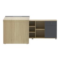 Birou pe colt drept Lotus Natural 180x180x75 cm - 4