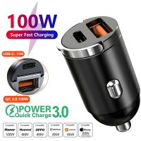 Incarcator Auto Compact Staryon® SuperFastCharge 100W, Negru - 1