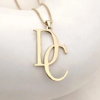 Lantisor cu initiale personalizate - Argint 925 placat cu Aur Galben 18K - 1