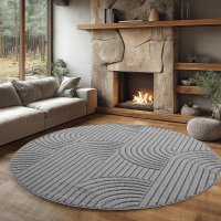 Covor rotund Helix V2 Argintiu 160x160 cm - 3