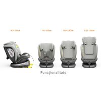 Scaun auto Tweety Plus Deluxe Buf Boof i-size rotativ 360 cu isofix 40-150 cm DuoGrey - 2