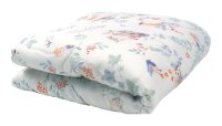 Pilota pentru copii Amy Nature Bamboo, bambus si umplutura hipoalergenica BabySoft, model Pasari Mint - 4
