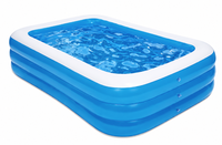 Piscina gonflabila pentru copii si adulti PVC 150x100 cu inaltime de 50 cm albastru/alb - 1
