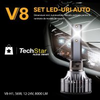 Set 2 LED-Uri Auto Techstar® V8, 9007, 120W, 12-24V, 15000 Lumeni, 6000K, Unghi Fascicul 360°, CSP 3570, Canbus - 12