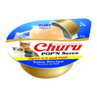 INABA Churu Pop'n Serve Ton pentru Pisici, Hrană Umedă Fără Cereale în Aspic, 70g - 4