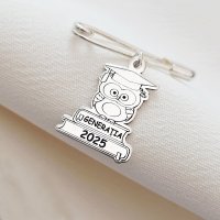 Brosa Bufnita cu Toca si Carti din Argint 925 - Chic Bijoux - 1