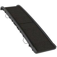 PawHut rampa pliabila pentru caini, din PP, cu panta blanda si suprafata antiderapanta, 155 x 38,5 x 15,5 cm, neagra - 1