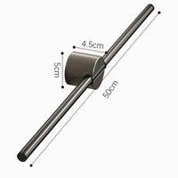 Suport Prosoape INCO® din Otel Inoxidabil, Fixare Fara Perforare, Bara Reglabila, 50 cm, Negru - 1