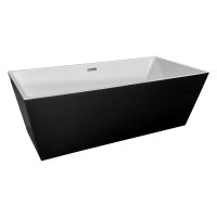 Cada baie freestanding Bella* BSM-204A  acril  170 x 75 x 58 cm  negru lucios - 1